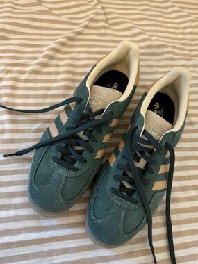 adidas Teal and White Suede Sneakers
